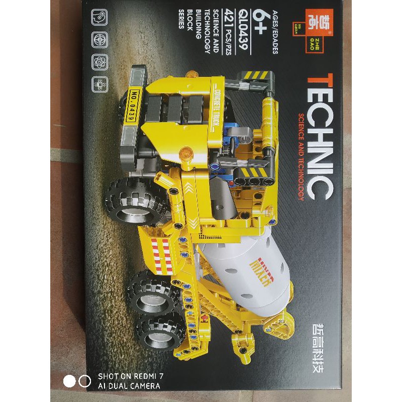 Lego Zegao đồ chơi lắp ráp xe trộn bê tông Technic QL0439