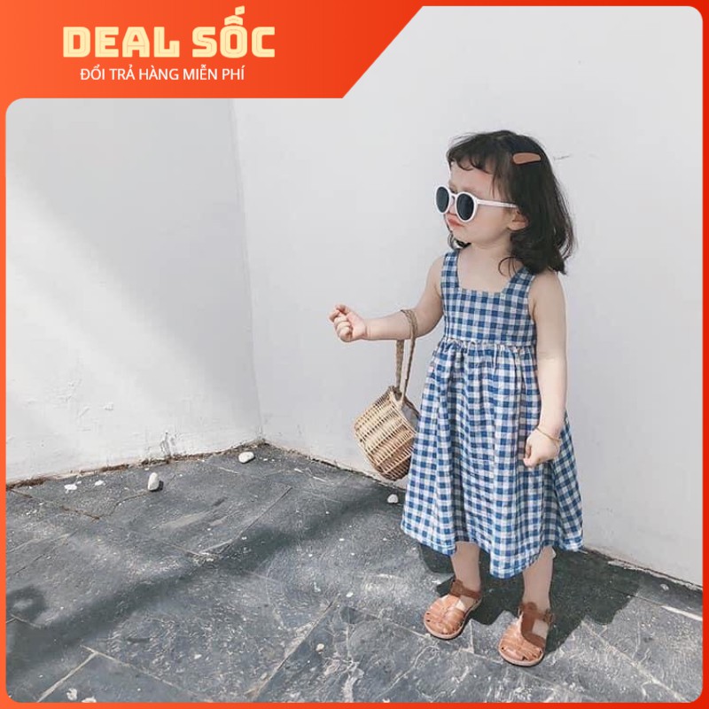 ❤ Váy babydoll cho bé siêu xinh chất đẹp, hoạ tiết caro cho bé đi học, đi chơi