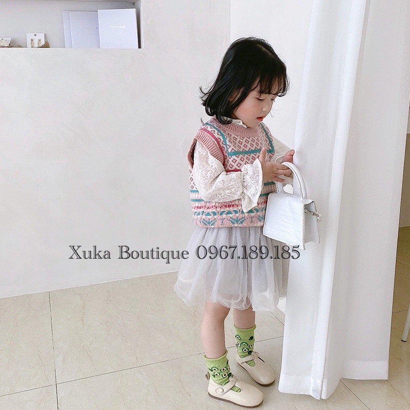 Set 3 Đôi Tất Cao Cổ AiDuMini Cao Cấp Cho Bé Từ 1 - 12 tuổi. Tất Vớ Trẻ Em Hoa Quả Cực Xinh Bé Gái