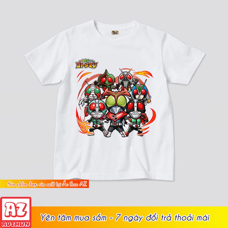 Áo thun trẻ em in hình hoạt hình siêu nhân kamen rider ryuki M3059