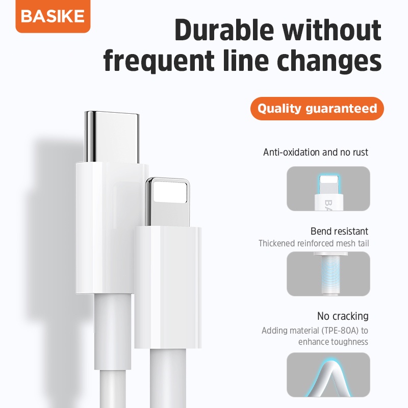 Dây Cáp Sạc Nhanh Basike PD 20W Type-C Cho iP12 pro max 11 pro max 11 pro max