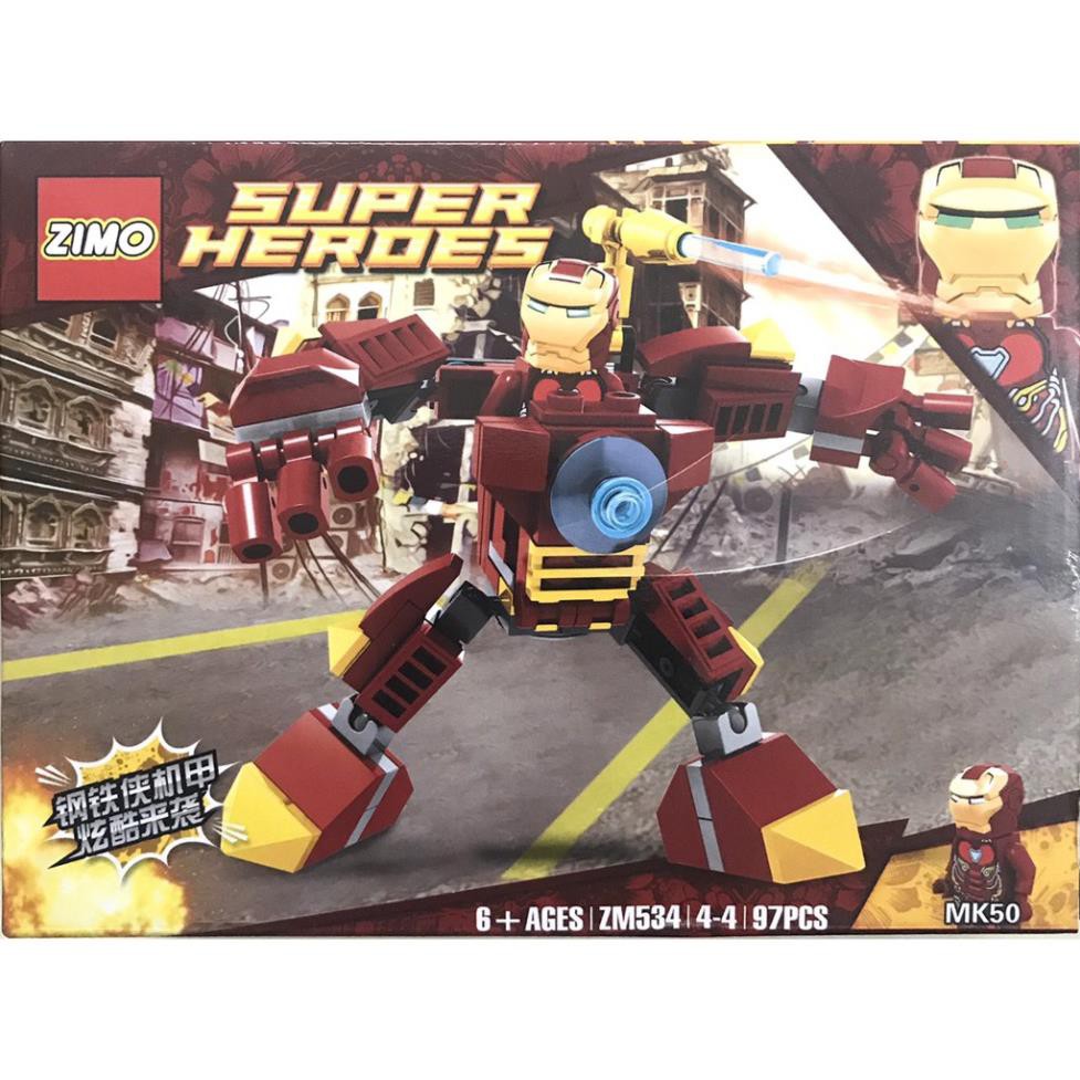 Set 4 hộp lắp ráp mô hình Robot Zimo cho các bạn nhỏ mới tập lắp ráp từ 93-97pcs