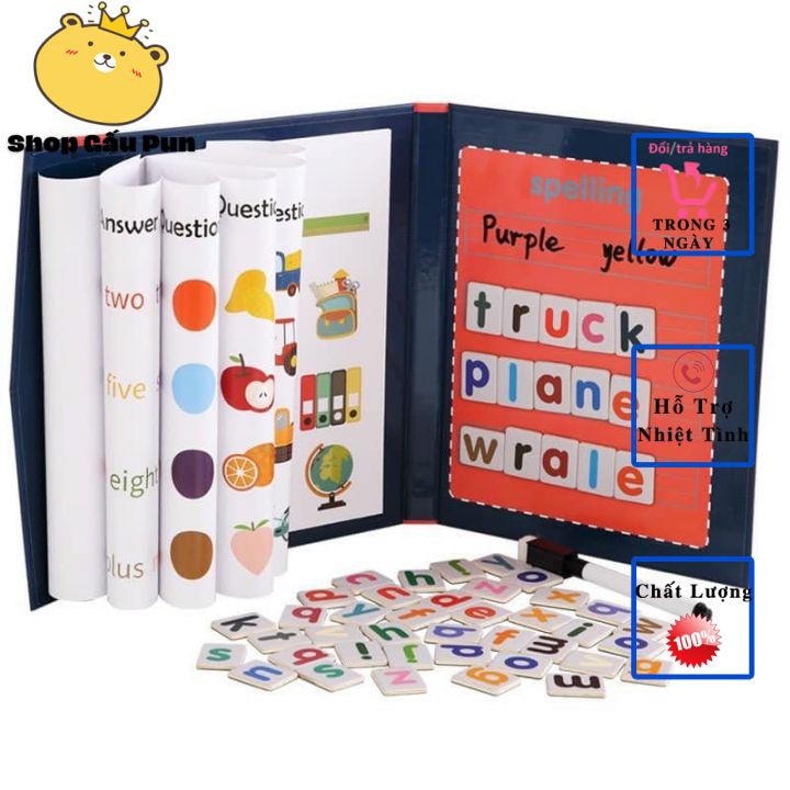 Bộ sách nam châm cho bé bảng chữ cái và số [ NHẬP MÃ SHOPPUN66 ]