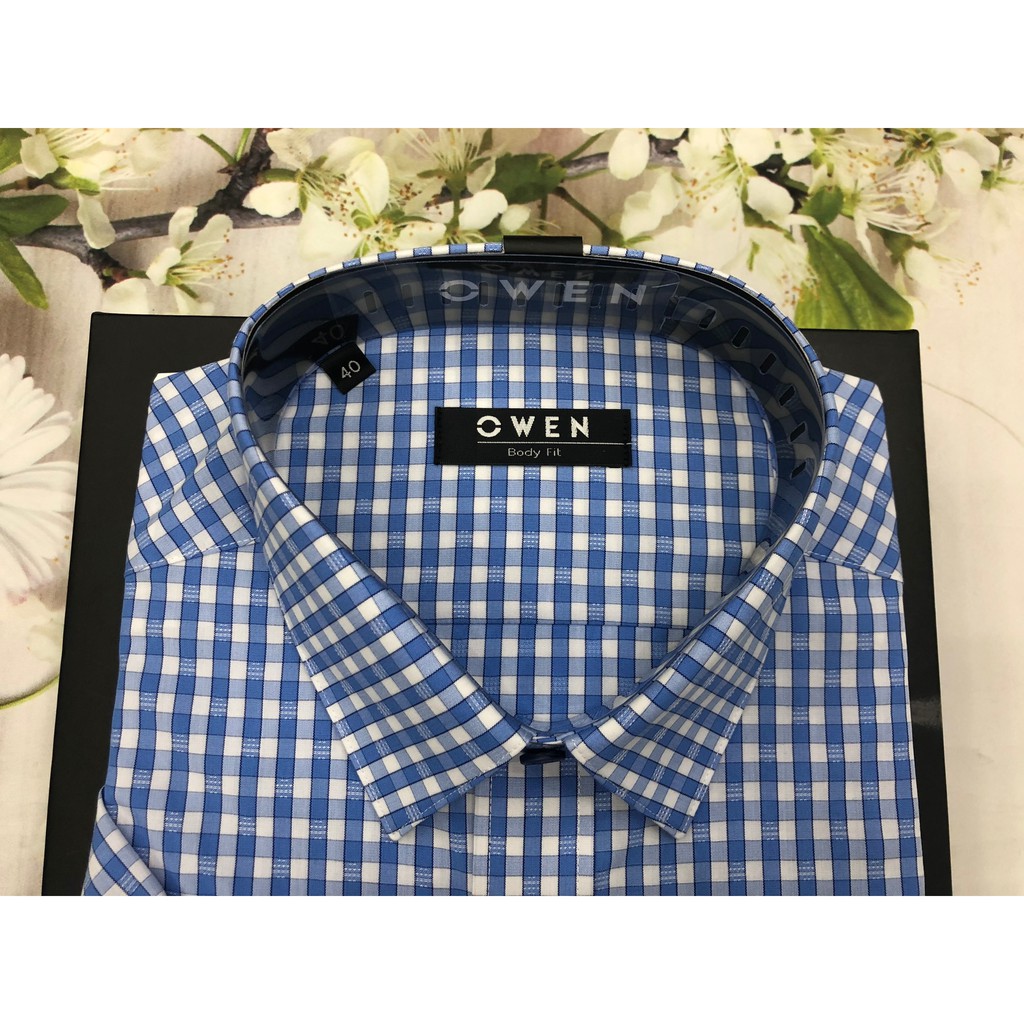 (OWEN SALE) ÁO SƠ MI CỘC TAY BA20617 MẪU MỚI NĂM 2020 KẺ CARO XANH TRẮNG | BigBuy360 - bigbuy360.vn