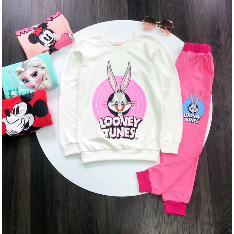 GIÁ SỐC  Bộ nỉ da cá bé gái xuất dư cực mềm mịn 18-43kg