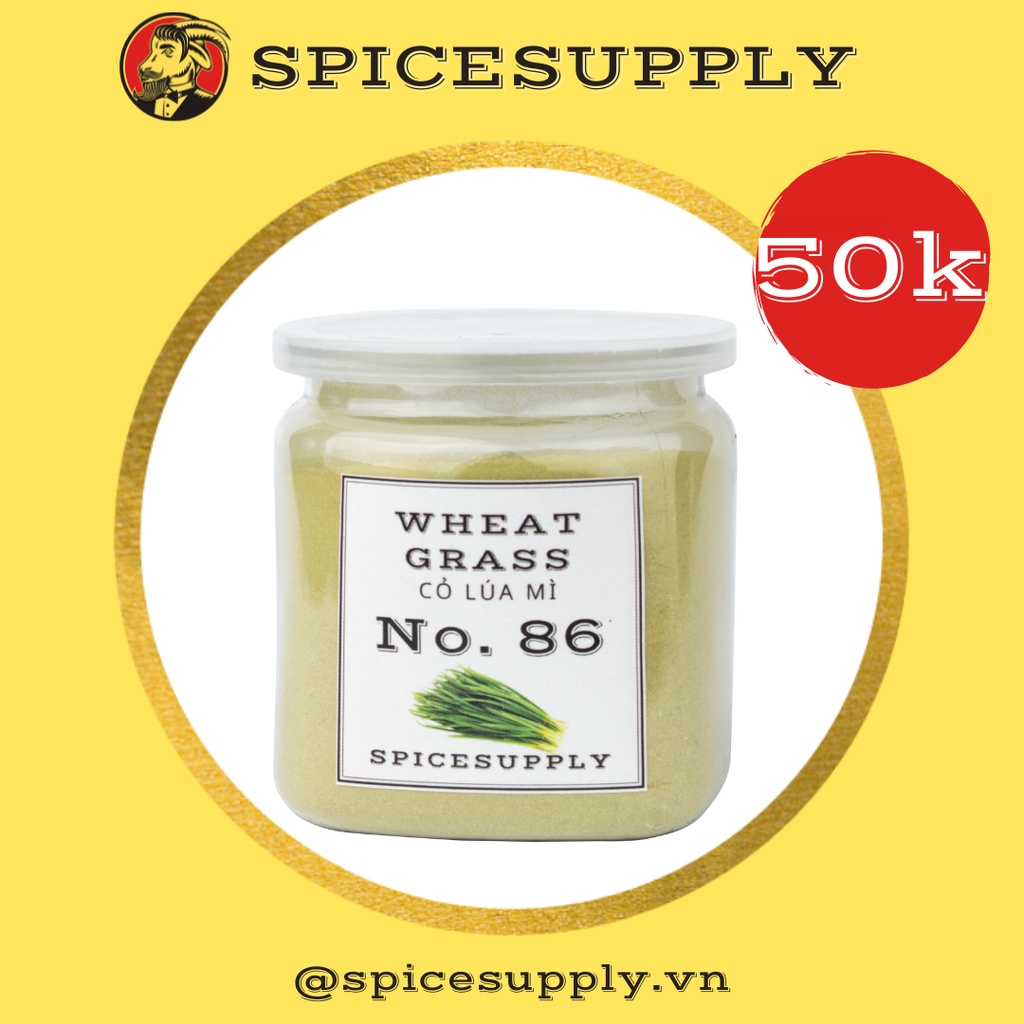 Wheat Grass - Bột Cỏ Lúa Mỳ SPICESUPPLY Việt Nam nguyên chất thải độc cơ thể, kiềm hóa chống lão hóa Hũ 50g