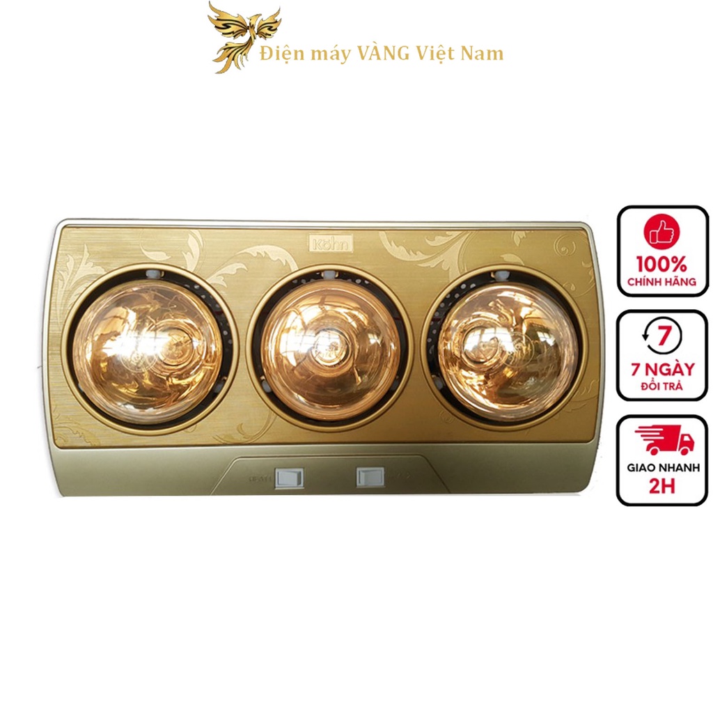 Đèn sưởi nhà tắm 3 bóng Braun Kohn Eco KN03G hãng phân phối và KP03G