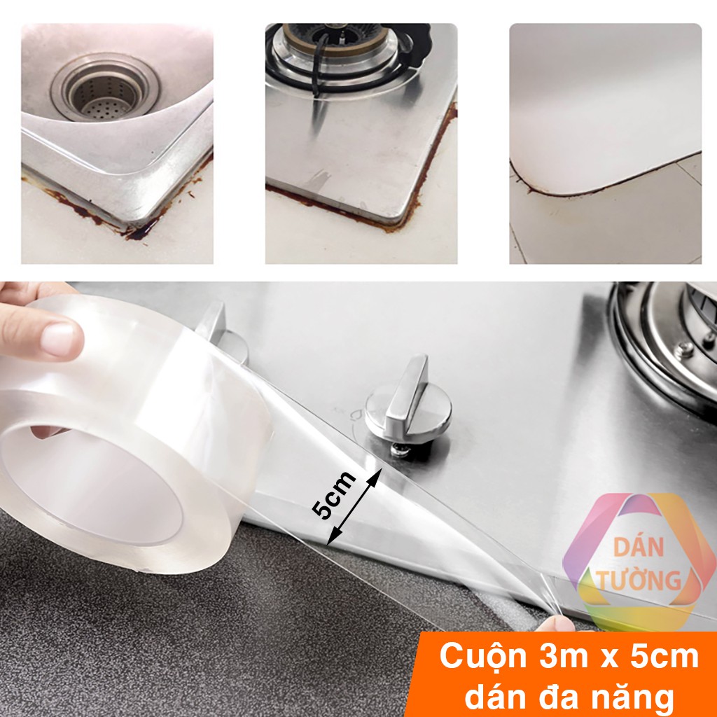 Băng keo dán chống thấm nước nhà bếp, nhà tắm vệ sinh , cuộn 3m x 5cm dán viền không lo rỉ sét MDT_CT