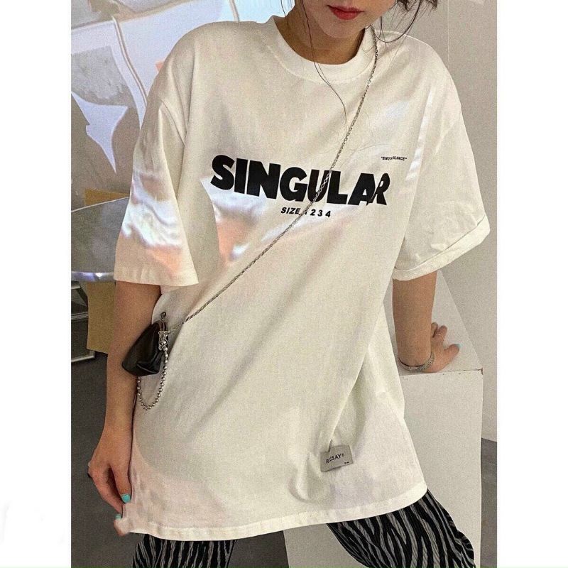 Áo thun ❤Có size❤ tay lỡ unisex ❤kèm ảnh thật %❤ Singular