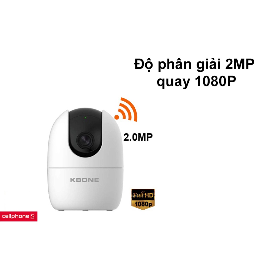 Camera IP Wifi KBONE KN-H21PA 2.0MP, Xoay 360 Độ, Phát Hiện Chuyển Động, Hồng Ngoại Thông Minh