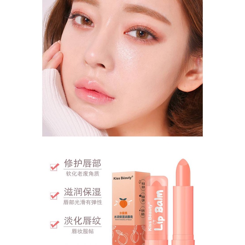 [Hàng mới về] Son Dưỡng Môi Kiss Beauty Chứa Vitamin Tẩy Tế Bào Chết Cải Thiện Tình Trạng Khô Môi Và Dưỡng Ẩm Hiệu Quả