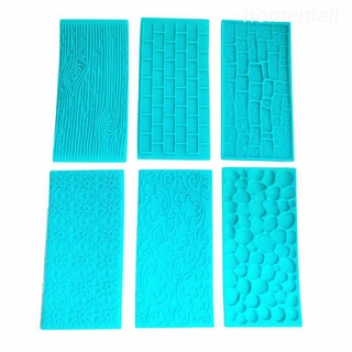 Set 6 khuôn silicone làm bánh tạo hình vân đá / hoa độc đáo tiện dụng