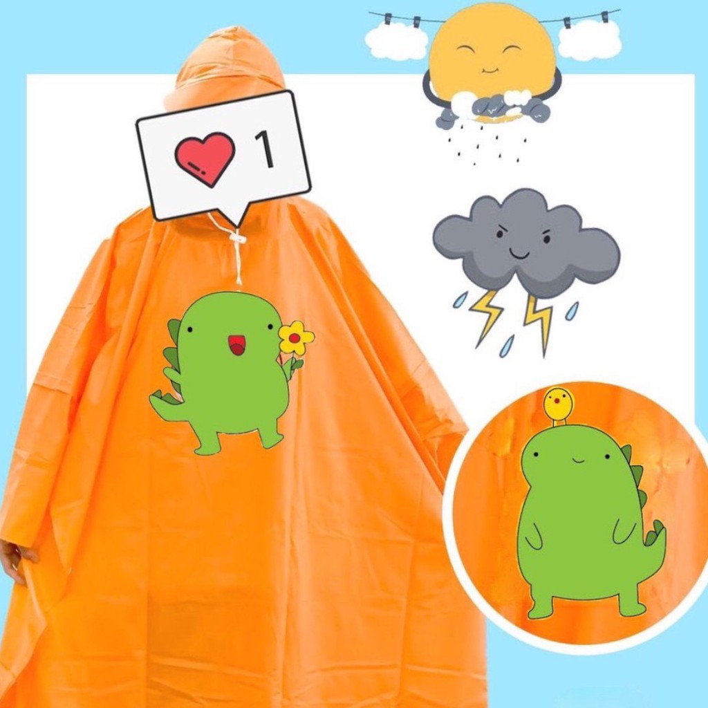 Áo mưa măng tô khủng long siêu cute