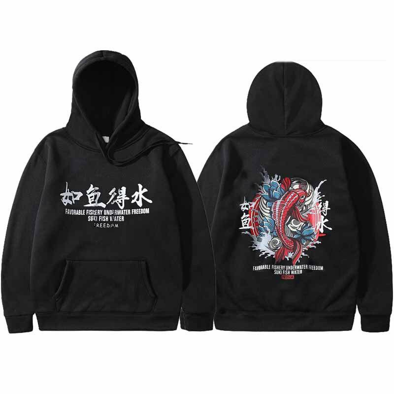 &lt;FREE SHIP&gt; ÁO HOODIE NỈ NGOẠI FORM RỘNG BAO ĐẸP, BAO CHẤT IN HÌNH CÁ CHÉP