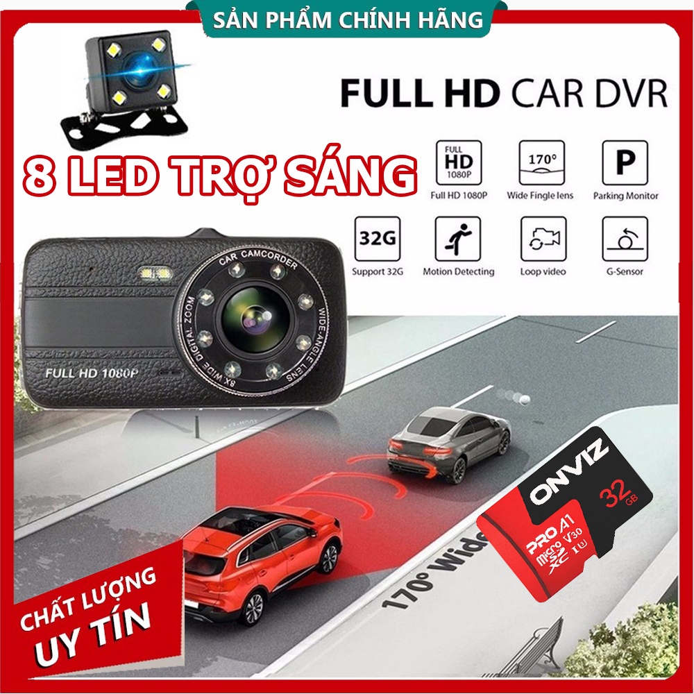 Camera Hành trình ô tô X004 - Trước sau FULL HD 1080P - Tích hợp 8 LED hỗ trợ sáng