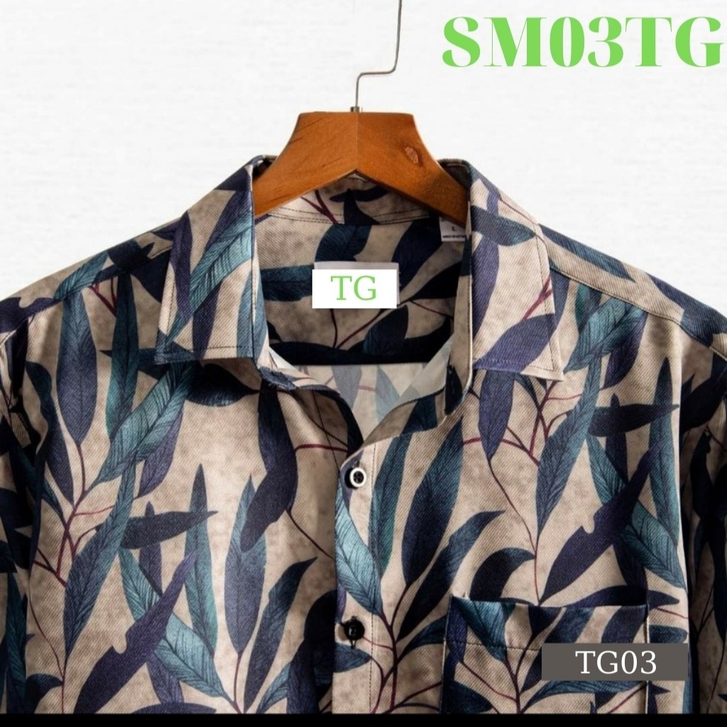 Áo sơ mi nam tenji sm03tj sơ mi nam chất lụa tay ngắn sữa lá trúc cá tính thời trang tenji store 6 (44 - 72KG)