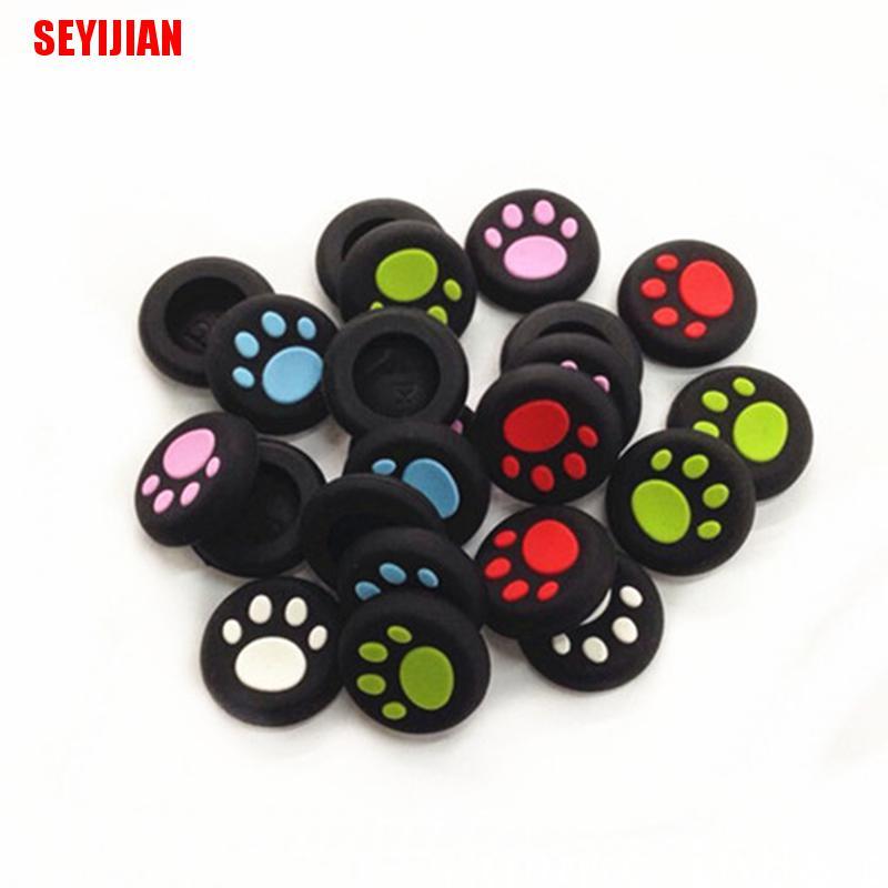 Bộ 2 Nút Bọc Cần Điều Khiển Chơi Game PS3 PS4 Xbox Bằng Silicone Hình Chân Mèo