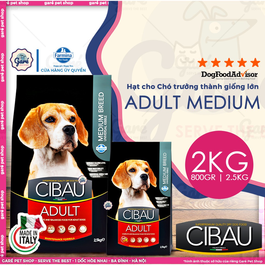 2.5kg - Hạt Puppy Medium dòng Cibau cho Chó con giống vừa - Farmina Cibau Medium Adult