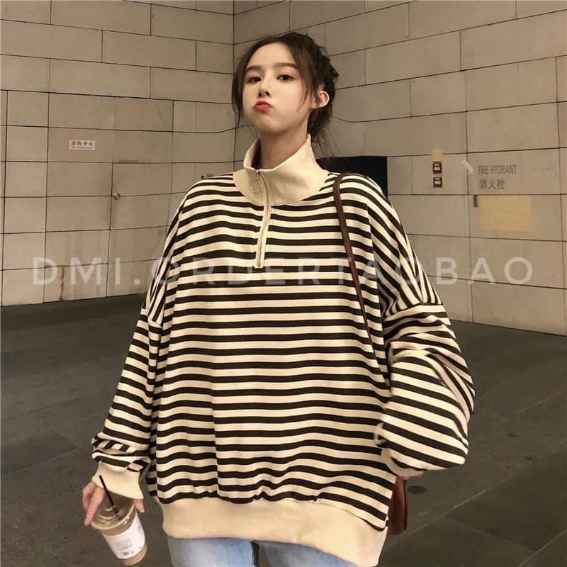 ❗ÁO SWEATER KẺ CÓ KHOÁ KÉO SIÊU XINH ❗️ | BigBuy360 - bigbuy360.vn