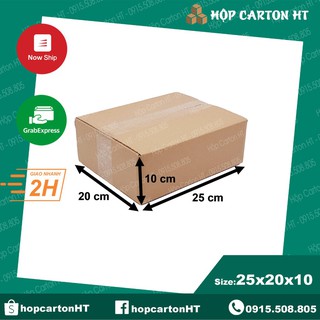 25x20x10 Combo 3 thùng giấy cod gói hàng, hộp bìa carton đóng hàng giá rẻ