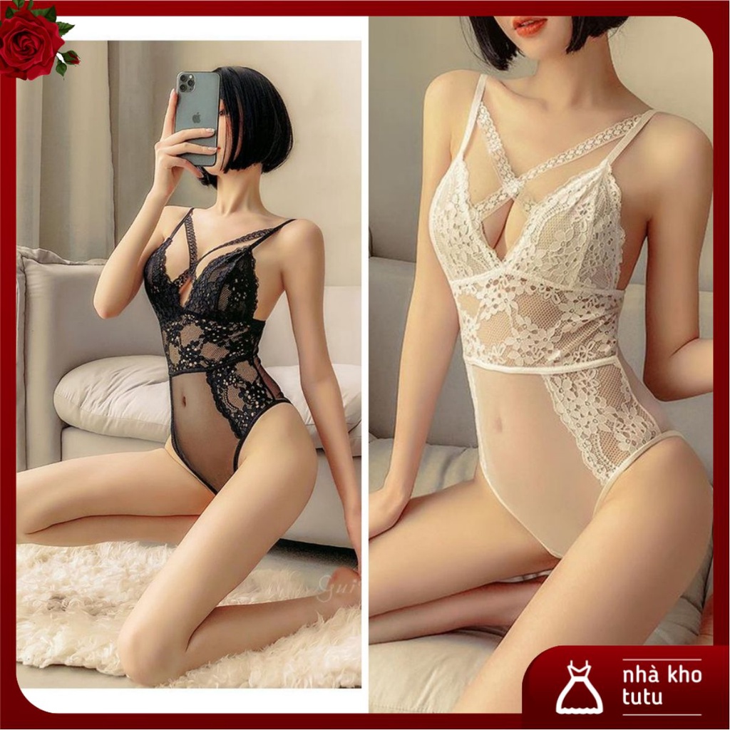Set ngủ Bodysuit ren cao cấp L312
