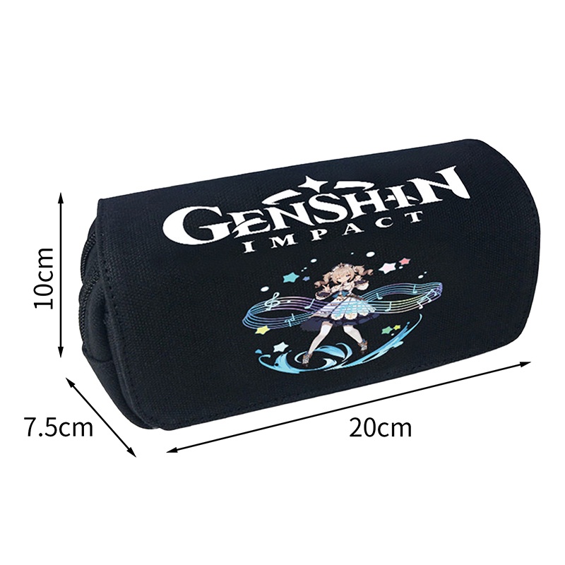 Túi Đựng Bút Chì Đồ Trang Điểm Có Khóa Kéo In Hình Anime Genshin Impact