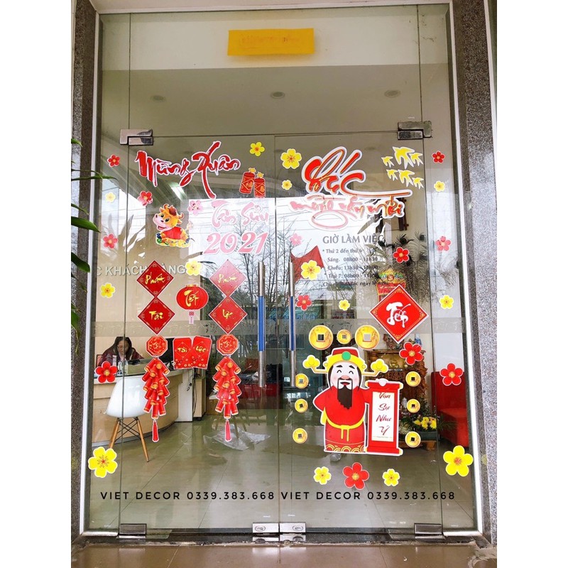 Decal Tết [HÀNG LOẠI I] Dán Kính, Dán Tường - Trang trí Tết 2022 Dày dặn, Size lớn - Viet Decor | BigBuy360 - bigbuy360.vn