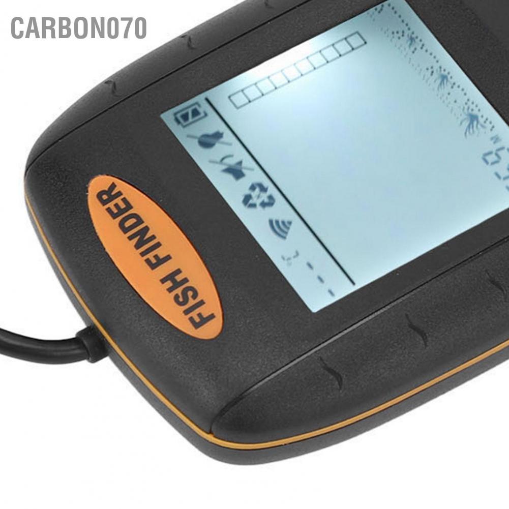 Hàng Sẵn Máy dò cá +phụ kiện Máy tìm cá Màn hình LCD cảm biến sonar cầm tay Độ sâu cho Hồ thuyền Kayak【Carbon070】