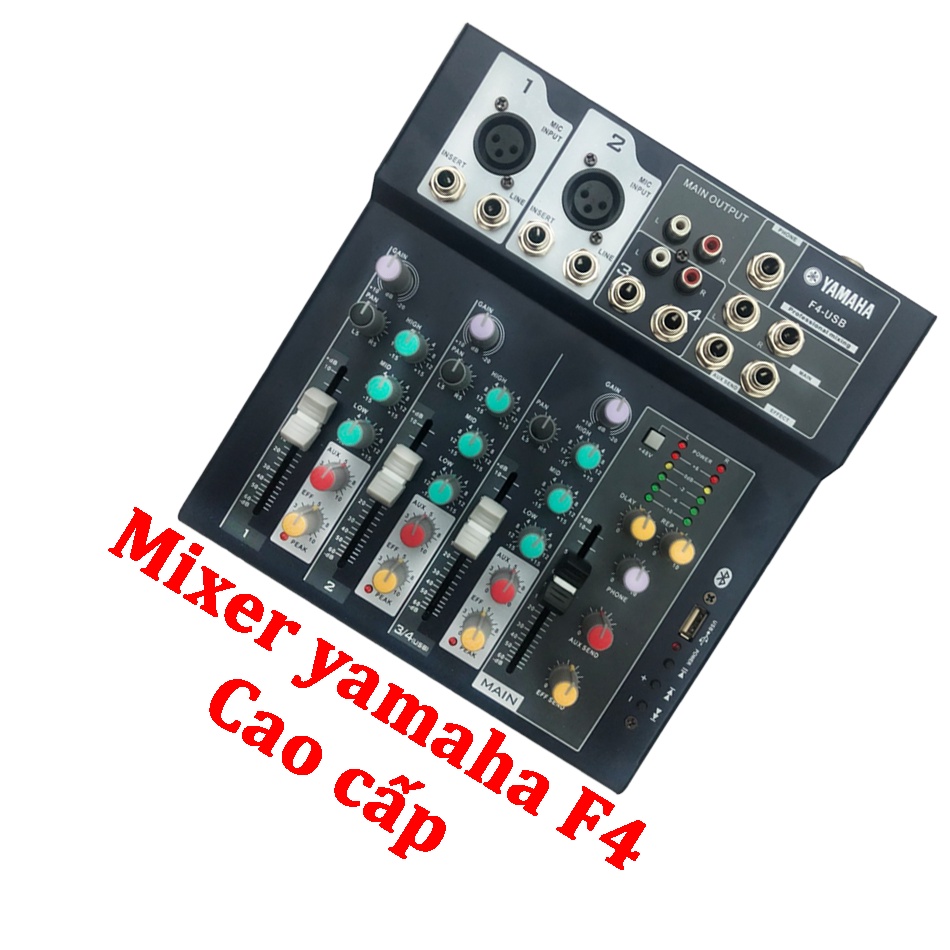 Bộ trộn âm thanh Mixer F4-USB là dòng mixer mini xử lý hiệu ứng âm thanh chất lượng cao