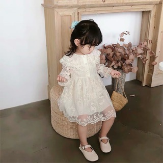 SỈ VÁY CỔ SEN PHỐI TAY REN CHO BÉ