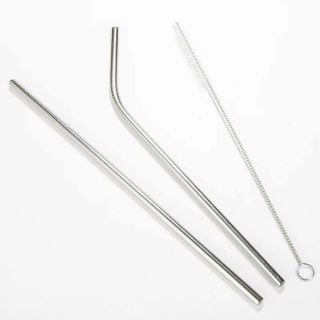 (BG - Ảnh thật) Bộ 2 ống hút inox 304 tặng kèm cọ rửa ống hút