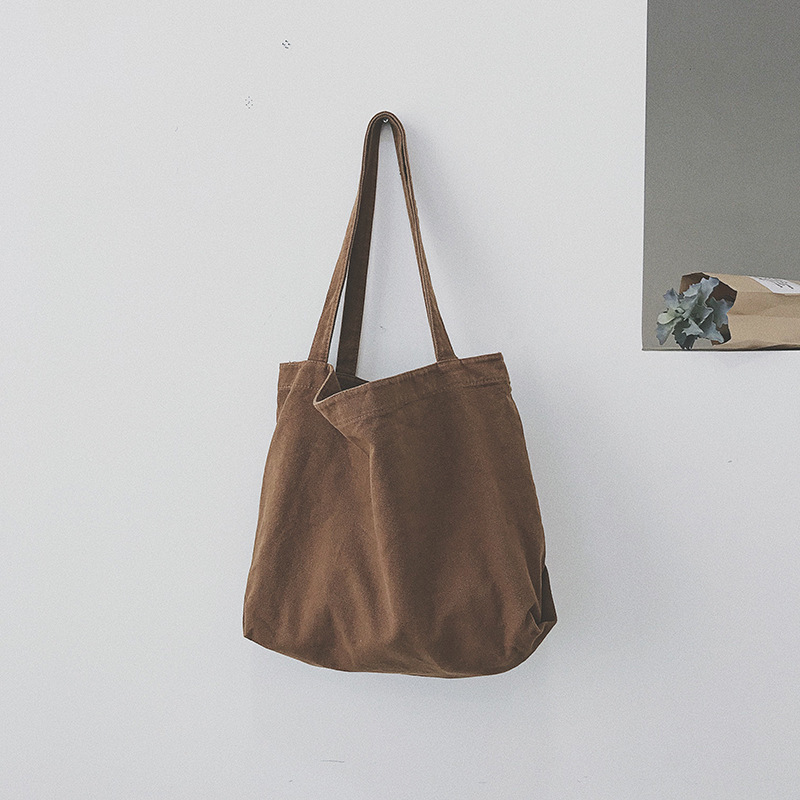 [new] Minimalist Wild Korean Shopping Bag Large Capacity INS Super Fire Lazy Shoulder Day Literary Canvas Bag Female