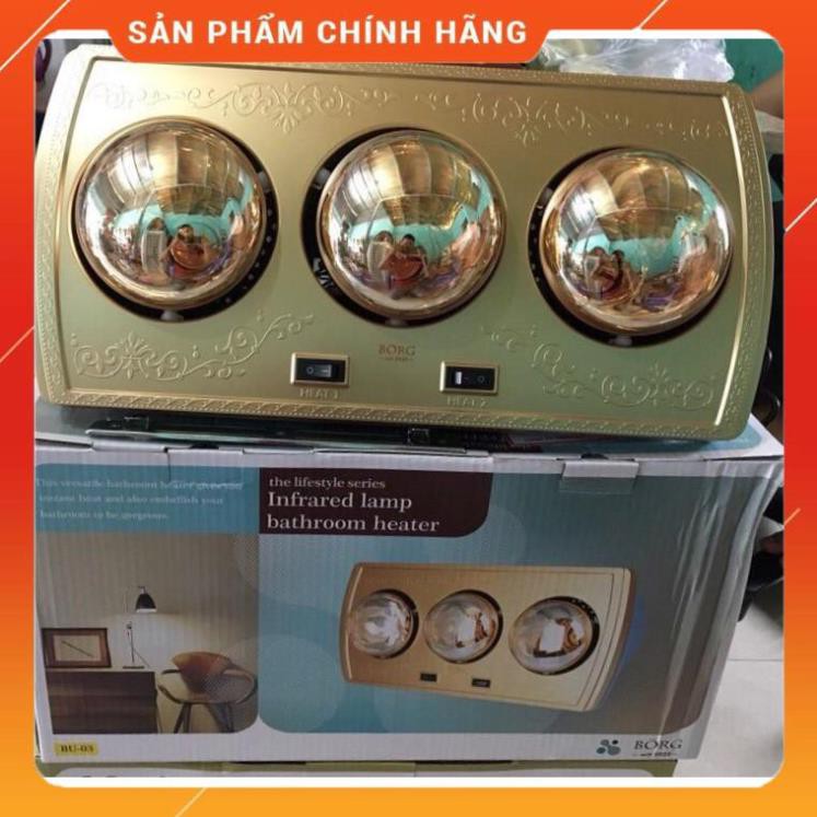 Đèn sưởi nhà tắm Borg Braun thương hiệu ĐỨC BU02 | BU03 | BU16 có quạt thổi