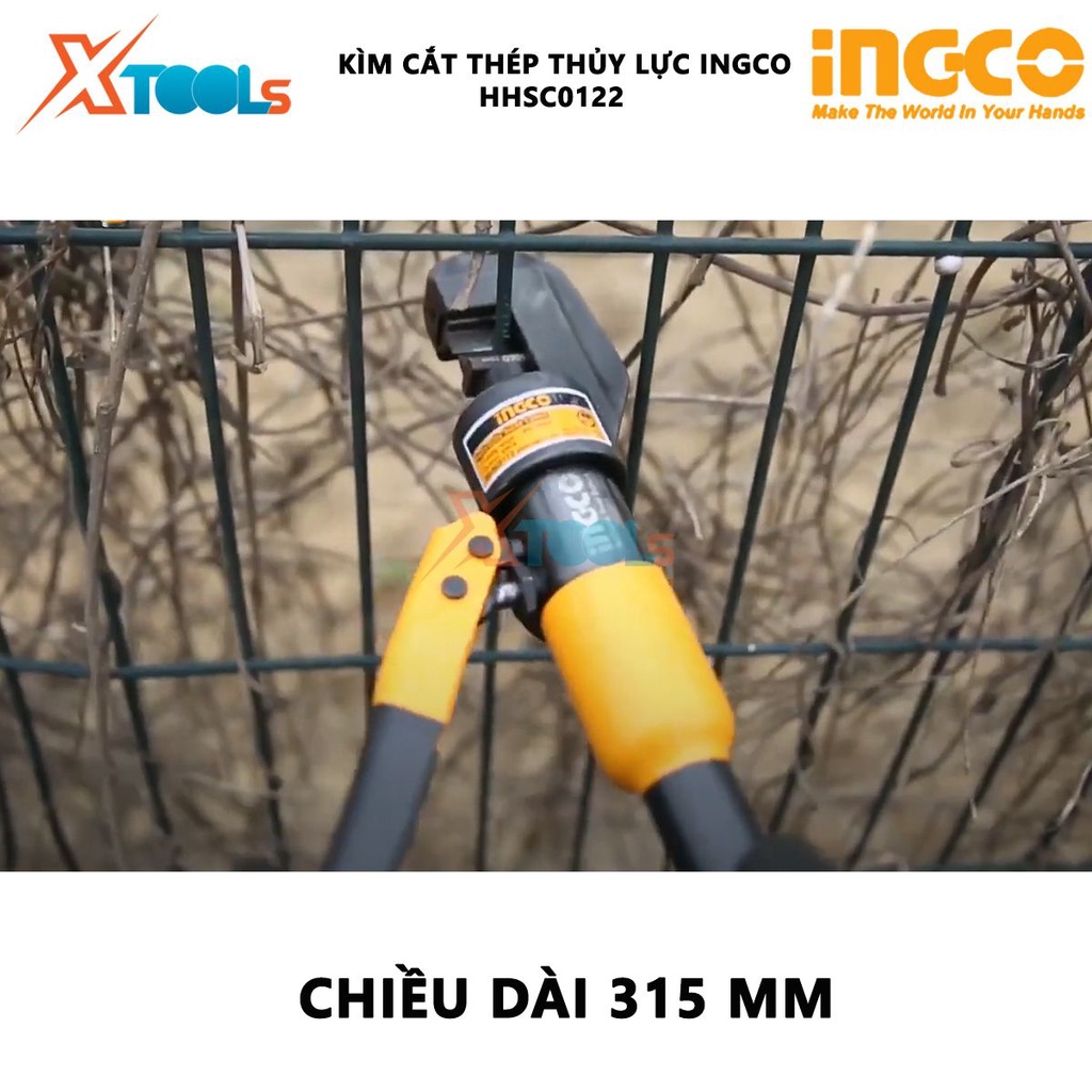Kìm uốn thép thủy lực INGCO HHSC0122 | kìm ép cốt thủy lực Phạm vi cắt: φ4-φ22mm Lực cắt: 100kN hỗ trợ cho việc uốn cáp