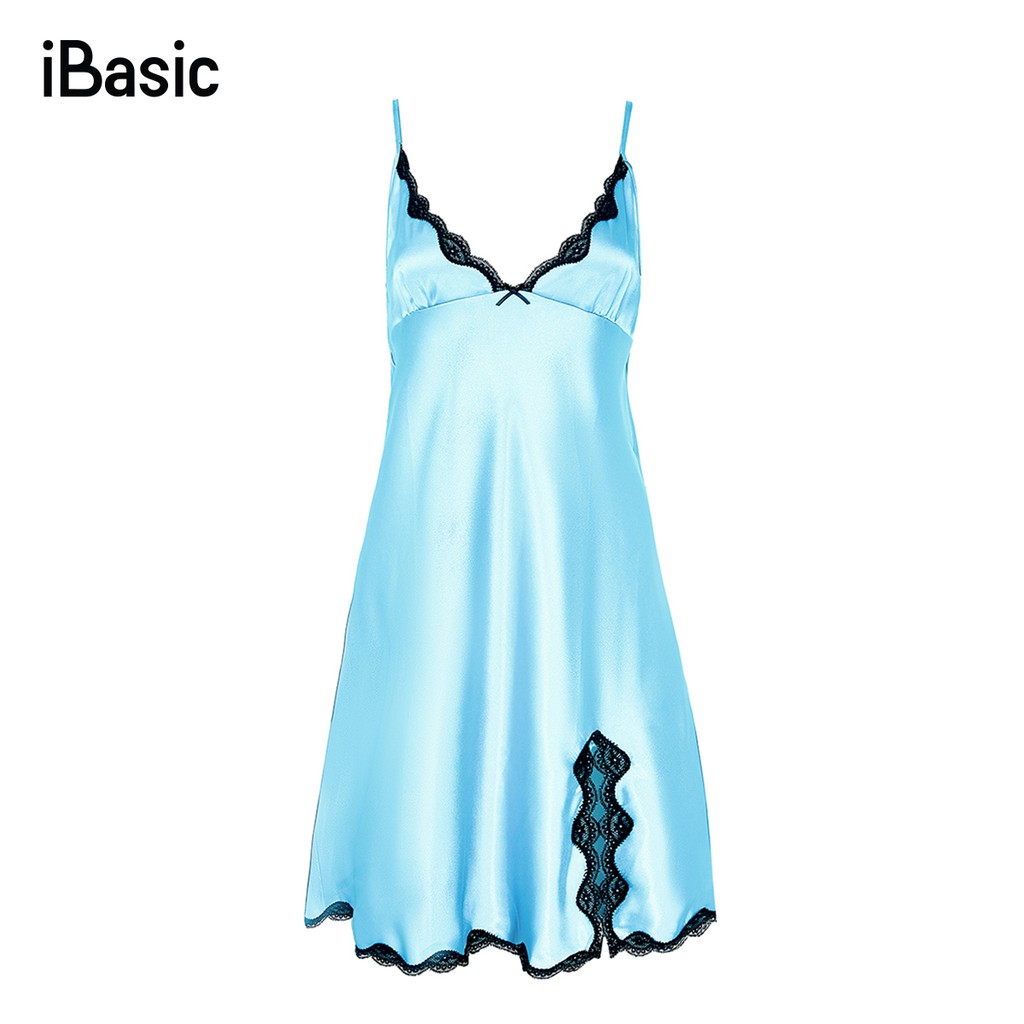 [Mã WABRMH55 giảm 12% đơn 250K] Đầm ngủ satin xẻ đùi iBasic SW010