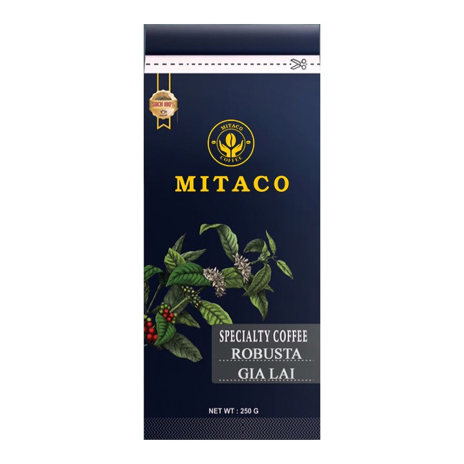 Cà Phê Robusta Gia Lai Nguyên Chất MITACO COFFEE (Gói 250g)