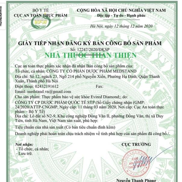 EVIRED DIAMOND – Hỗ trợ chống oxy hoá, lão hoá da ở phụ nữ, làm đẹp da (30 viên)