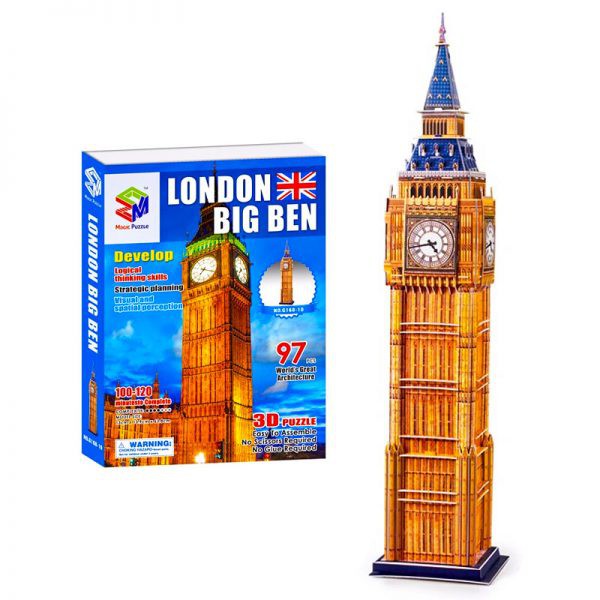 Mô Hình Giấy 3D Magic Puzzle: Tháp Đồng Hồ Big Ben G168-10 [97 Chi Tiết]