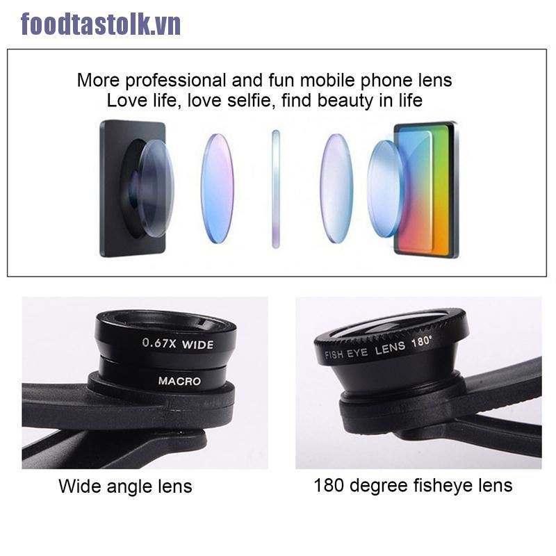 【stolk】Fish Eye Lenses Mobile Phone Camera Lens Kit Zoom Fisheye Wide Angle With Clip