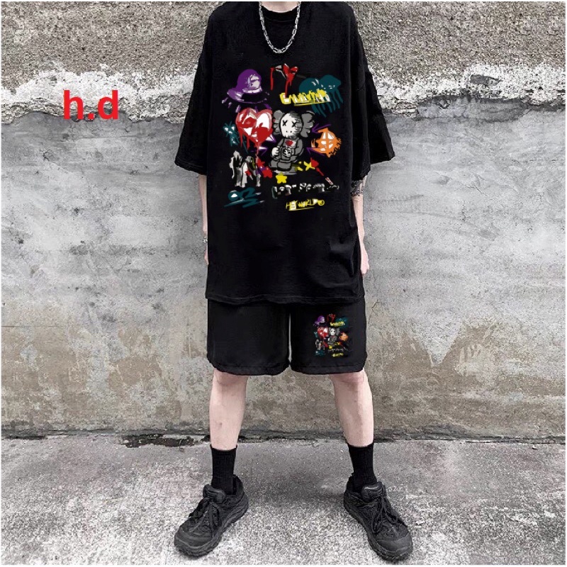 bộ thun hè nam Kaw mặt hề mắt x