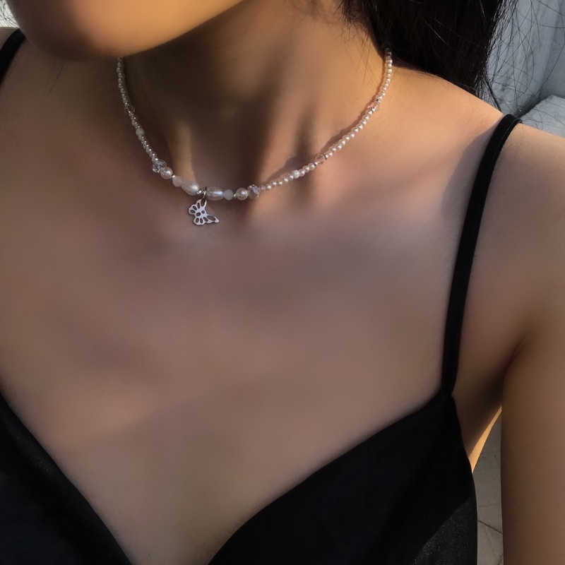 Dây Chuyền & Vòng Tay Pha Lê Butterfly Ko Đen Gỉ