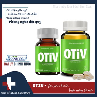 OTIV - VIÊN UỐNG BỖ NÃO ECOGREEN - HỘP 15 VIÊN, 30 VIÊN