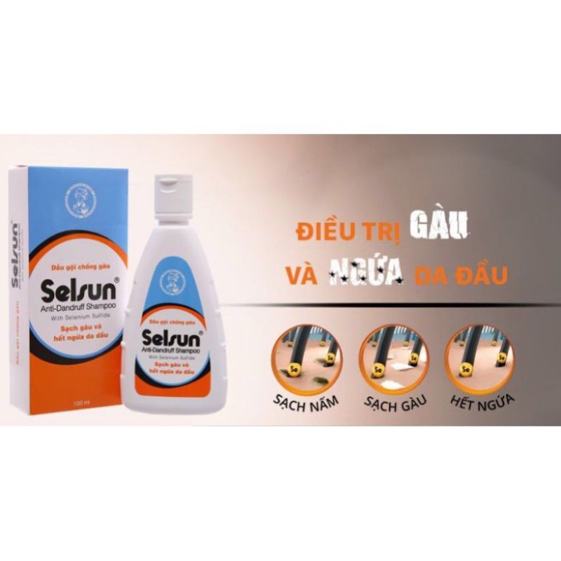 Chai lớn dầu gội Selsun 100ml hết gàu và ngứa da đầu