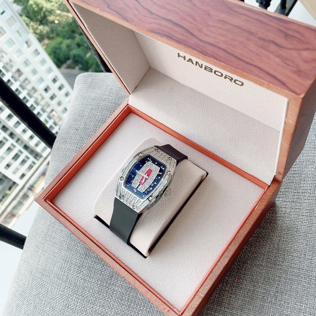 Đồng Hồ Nữ Authentic Hanboro Màu Black phiên bản tựa Richard miller Fullbox