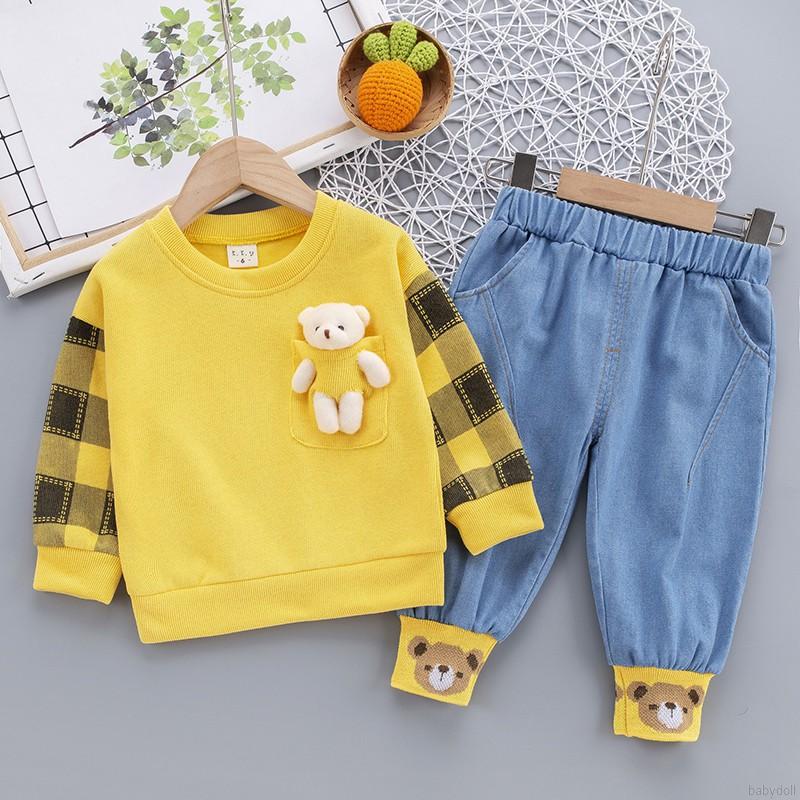 Set Áo Thun Tay Dài &amp; Quần Dài Cho Bé Trai