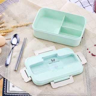 [Rẻ vô địch] HộP Cơm Lúa MạCh 3 Ngăn Kèm Đũa Thìa Inox