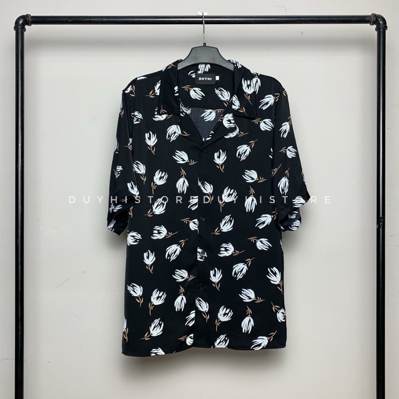 Áo sơ mi cộc tay Nụ Hoa / Áo sơ mi unisex nam nữ form rộng / Ảnh thật | BigBuy360 - bigbuy360.vn