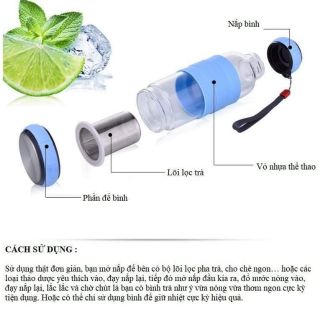 Bình nước 420ml có bộ lọc trà