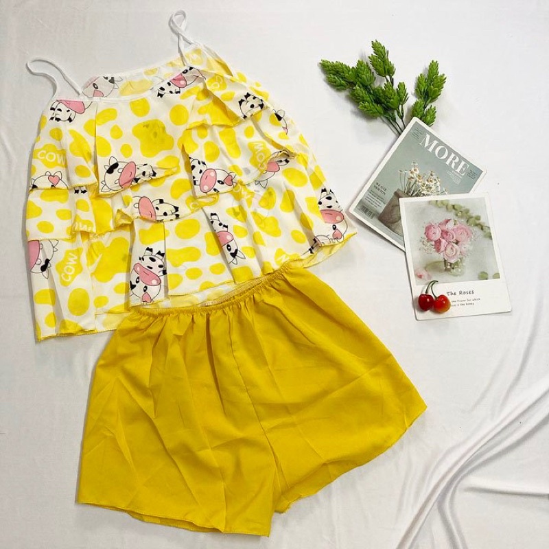 Đồ bộ mặc nhà freesize từ 40-45kg , đồ bộ cho nữ, cho bé gái lớn vải mềm - B02