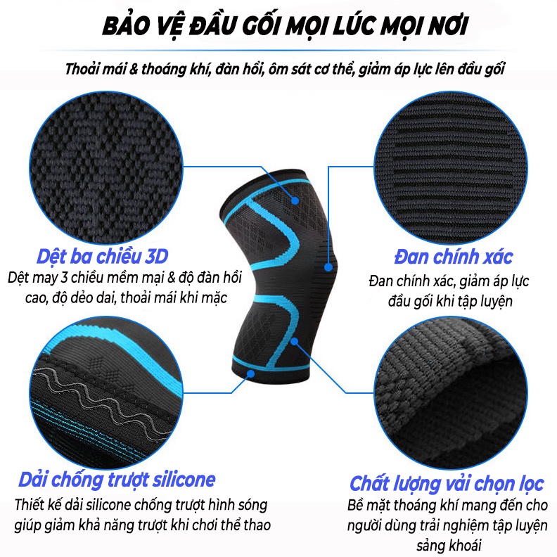 Bó gối thể thao cao cấp chuyên dụng chính hãng Aolikes (2 chiếc)